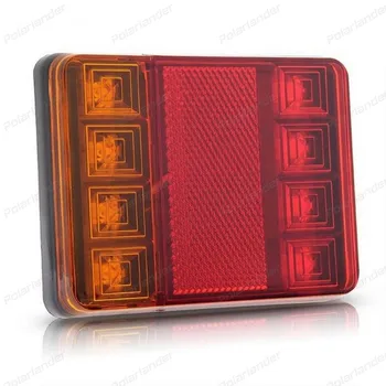 

1Pair Plastic Waterproof Trailer Truck 8LED Taillight Brake Stop Turn Signal Indicator Light Lamp DC 12V