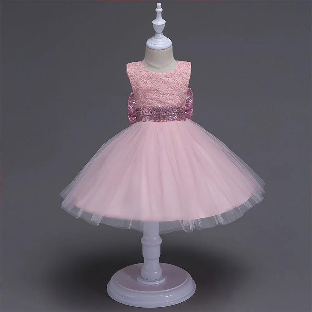 Yeedison Big Bow Baby Girls Dress 2018 Cute Children Costumes Sequined Kids Wedding Party Dresses For Girls Lace Princess Dress (12)