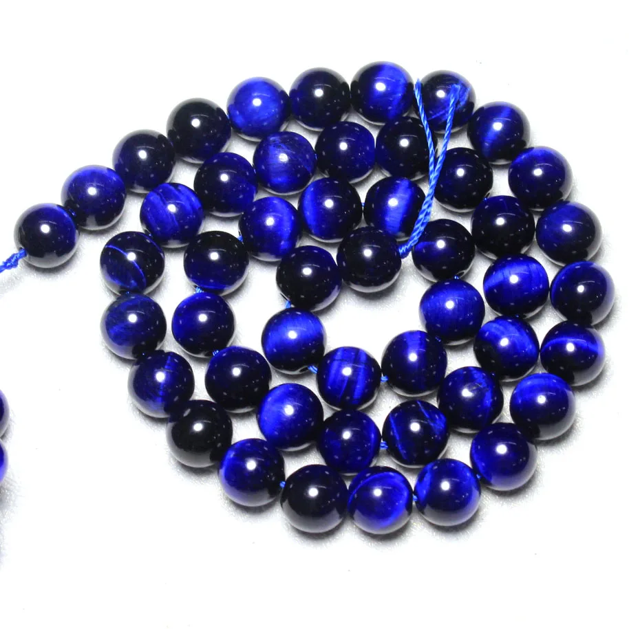 Deep Blue Tiger eye Semi precious Natural Stone Round