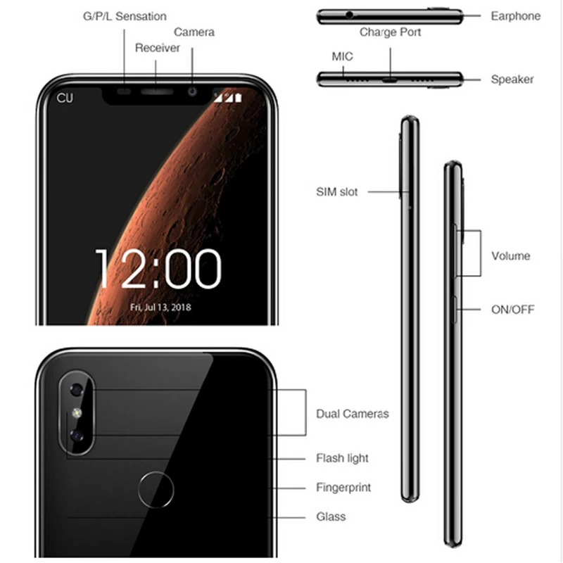 OUKITEL C13 Pro 6 18 &quot19:9 2 ГБ 16 Android 9 0 мобильный телефон MT6739 Четырехъядерный 4G LTE смартфон