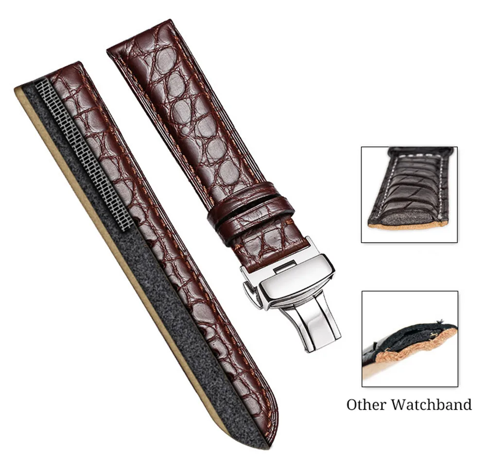 

14mm 16mm 18mm 20mm Watch Strap Crocodile pattern Genuine Leather Watchband For Men Or Women Watch Accessories Universal straps