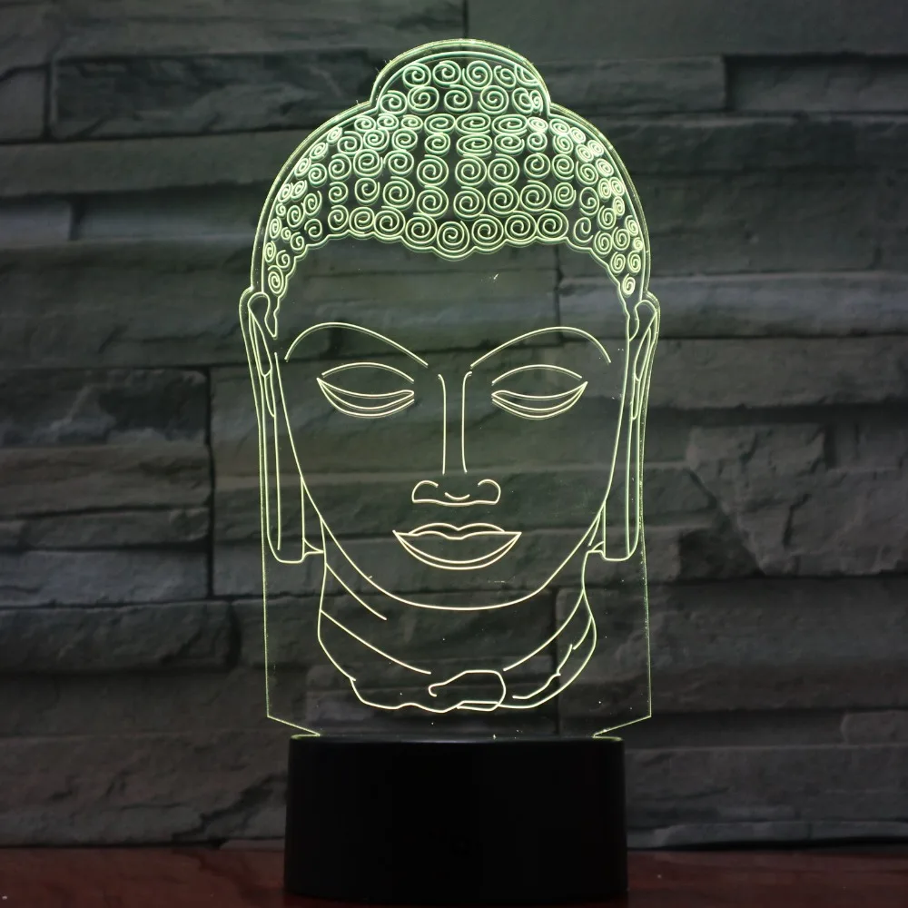 Buddha Lamp 7 Color Changing Night Lamp 3D Atmosphere ...