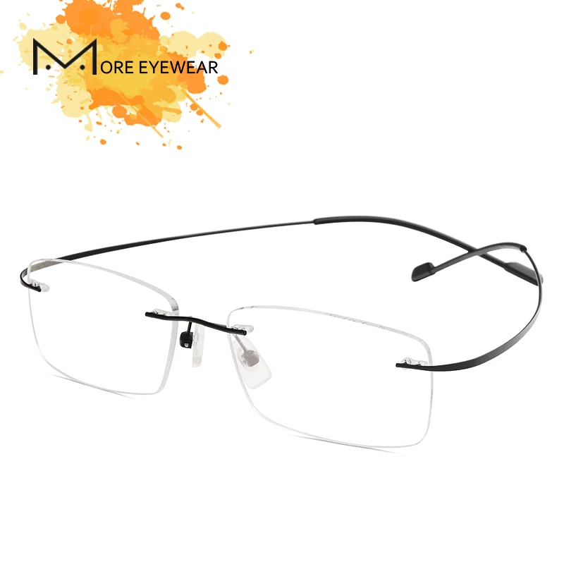 019/021 Men Rimless Glasses Frame Prescription Eyeglasses Optical Lens Ultralight Vintage Titanium durable frame |