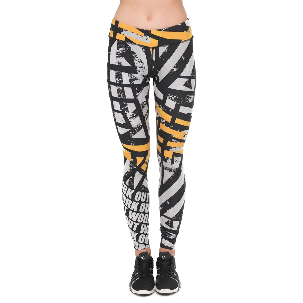 

Unique Design Women Legging Work Out Orange Asphalt Printing Leggings Fashion High Waist Woman Fitness Pants