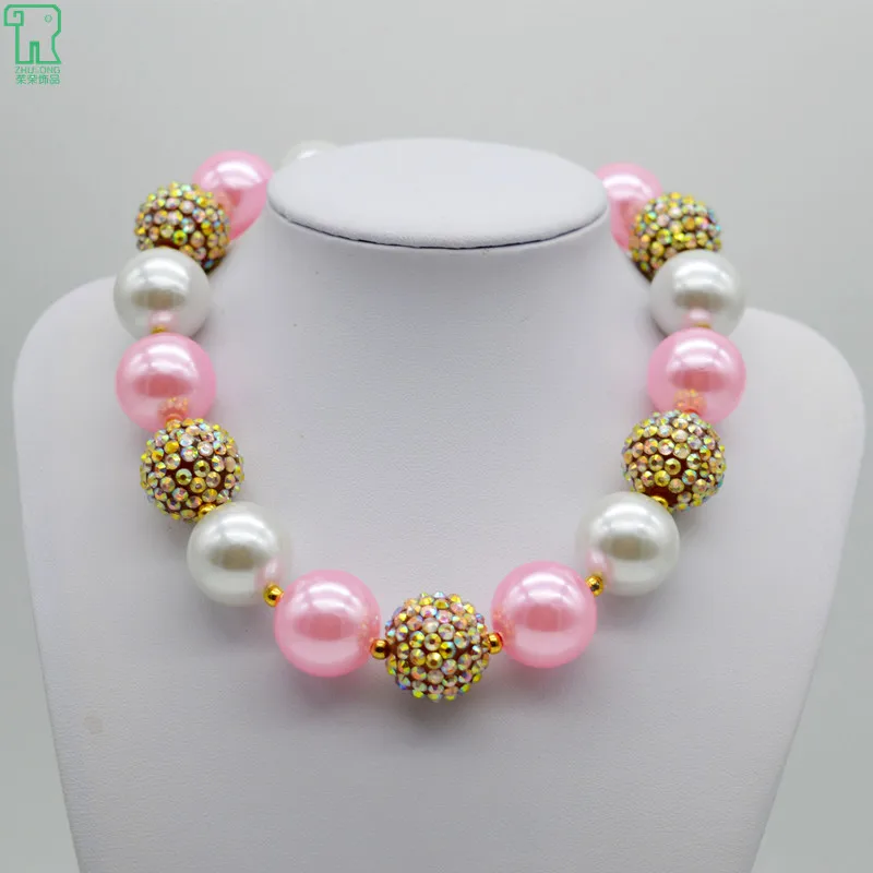 

2015 Top Fashion Promotion!! Trendy Bubble Gum Necklaces Baby Girls Chunky Necklace Girls Bubble Gum Bead Children Necklace