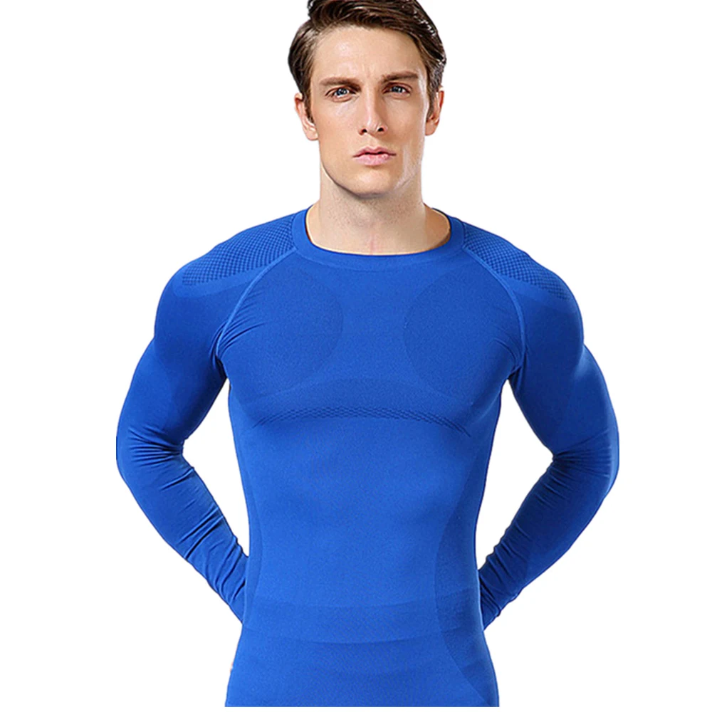 High Quality Men Thermal Long Sleeve Brand Compression Tight Tee Shirt ...