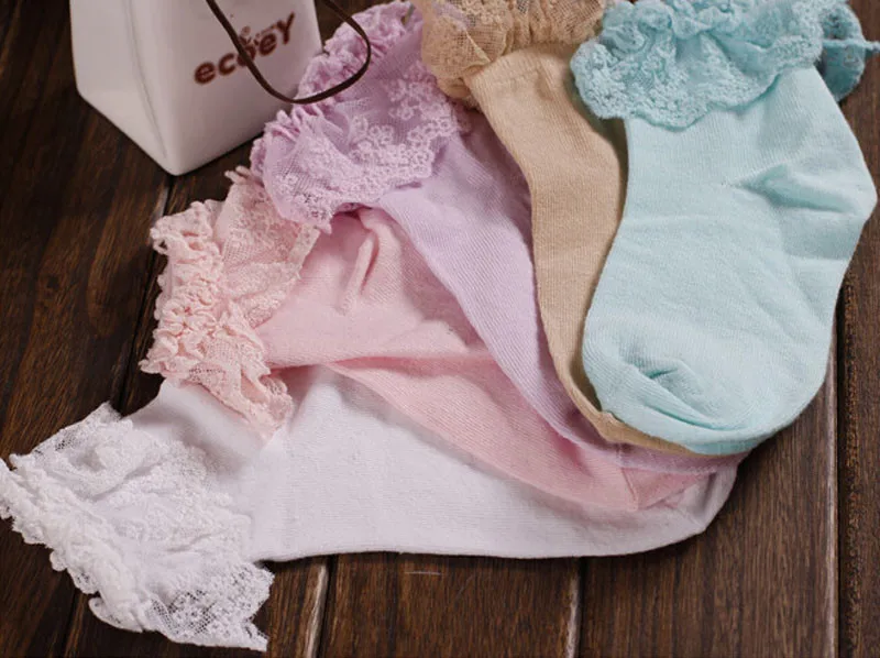 

2019 Spring Fashion Cute Lace Ruffle Princess Socks Breathable Baby Girls Kids Toddler Cotton Short Ankle Sock Soxs #020jm