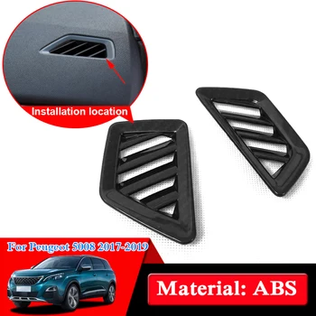 

Car Styling ABS Interior Air Conditional Vent Sequins For Peugeot 5008 2017-2019 Internal Dashboard Outlet Cover Car Accessories
