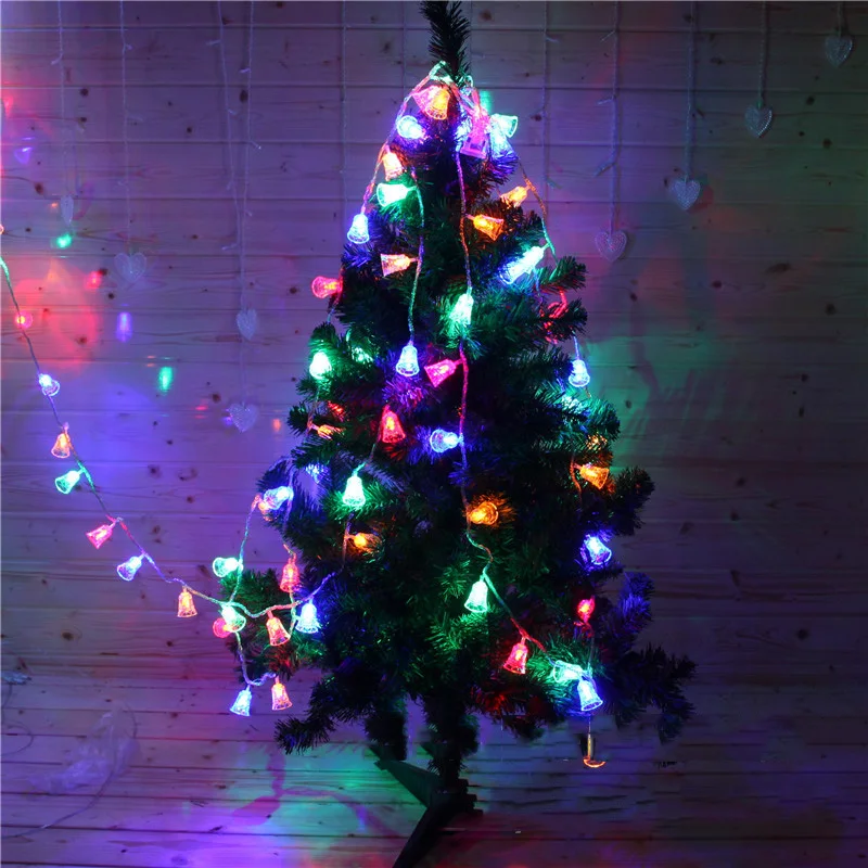Waterproof 10LEDs Christmas Jingle Bell String lights Colourful Twinkle Lamp Battery Powered