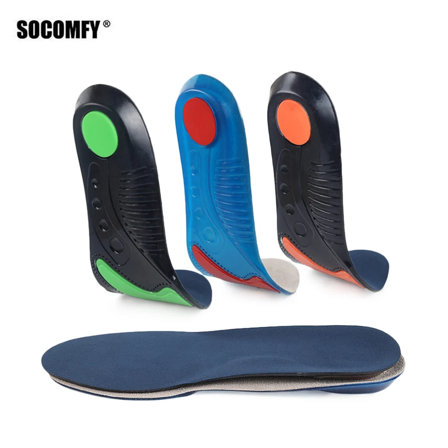 

SOCOMFY Silicone Sport Insoles Shock Absorption Soft Comfortable Shoe Pads For Plantar Fasciitis Heel Spur Running Sport Insoles