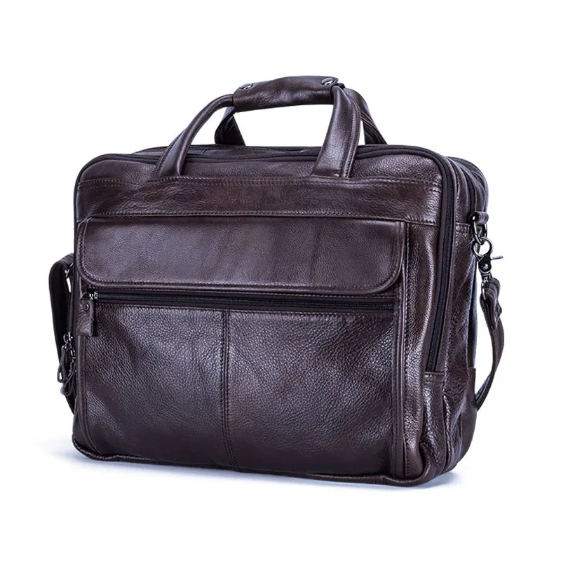 100% echtem Leder herren Aktentaschen für Männliche Business Handtaschen Kausalen Laptop Taschen Messenger Taschen Große Reise Computer Tasche