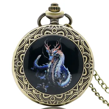 

New Creative Fashion Cool Dragon Design Pocket Watch, Men Boy Pocket Watch, Gift High Quality Fashion Present for Men