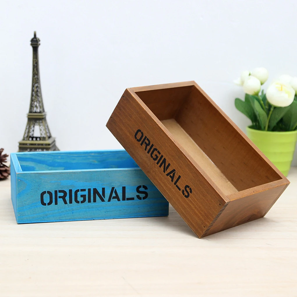 1pcs Wooden Rectangle Bonsai Boxes Homes Office Supplies Storage Box