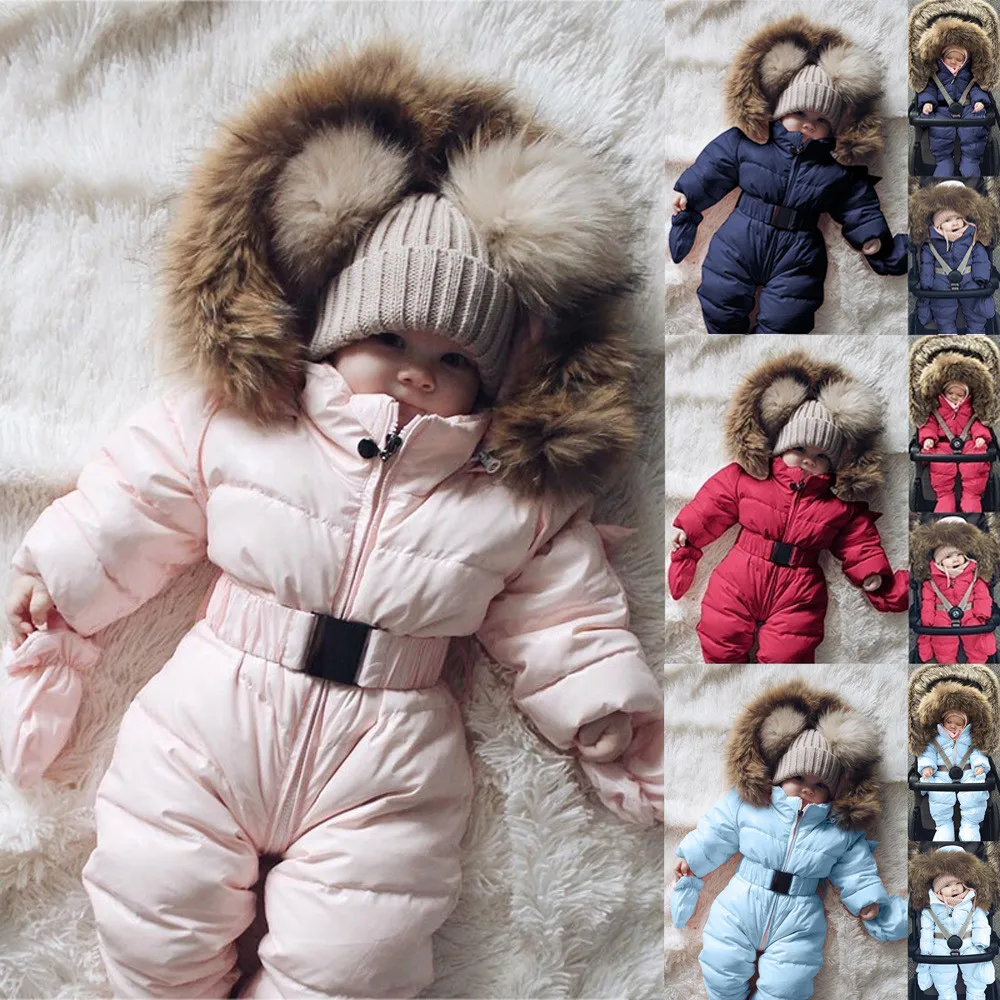 Зимний комбинезон-жакет с капюшоном для маленьких мальчиков и девочек; теплое плотное пальто; верхняя одежда; одежда для малышей; Рождественский комбинезон для малышей