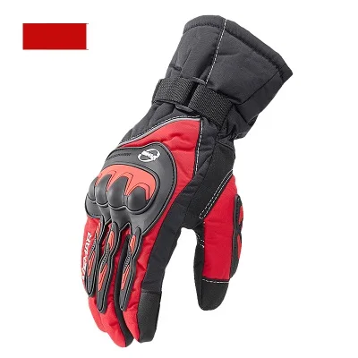 Новые защитные перчатки для верховой езды гоночные хлопковые перчатки для бега/мотоциклетные перчатки/велосипедные полный палец перчатки водостойкие 3 цвета - Цвет: Красный
