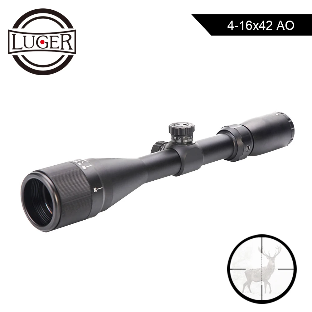 Охотничий прицел LUGER 4 16X42 AO оптический с мил ДОТ винтовка для страйкбола