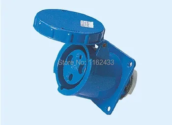 

63A 2P E 3 pin 220-240V IP67 333 single phase watertight industrial flush mounting socket