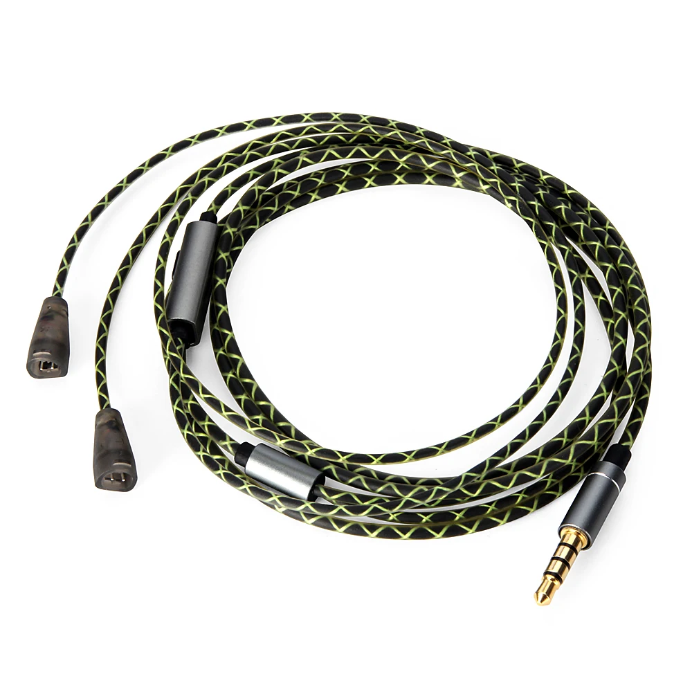 Зеленый аудиокабель OFC с дистанционным микрофоном для наушников sennheiser IE8 IE80 IE8I IE80S