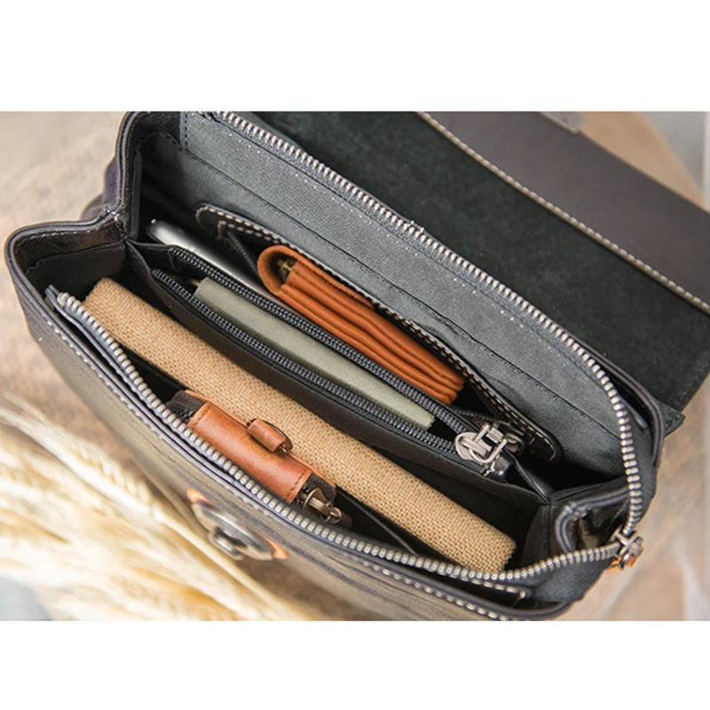 AETOO Postman Bag female Leather retro casual large capacity cowhide handbag shoulder commuter female bag slant bag