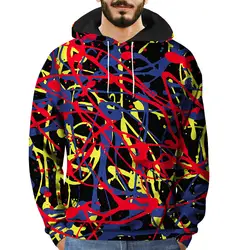 Мужские Тонкий Толстовка с капюшоном 2018 осенние мужские 3D с принтом граффити пуловер с длинным рукавом с капюшоном Толстовка Свободные