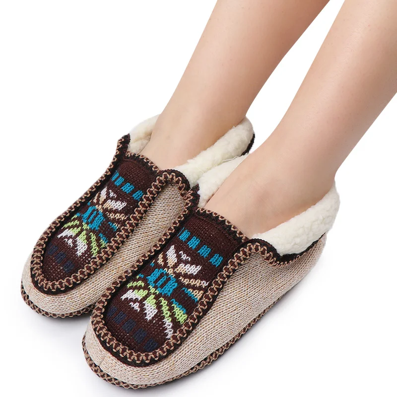 Fur Slides Home Slippers Women Winter House Shoes Warm Indoor Floor Shoes Furry Fluffy Slippers Pantoufle Femme Zapatillas Mujer - Цвет: brown