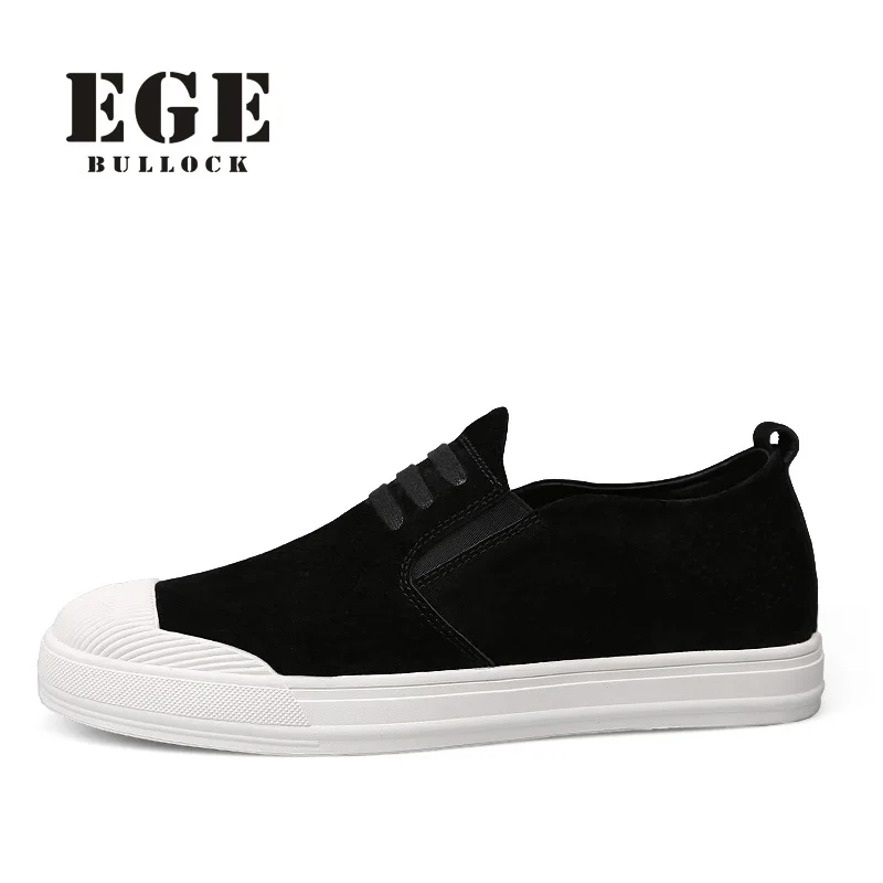 

EGE Brand Fashion Men Loafers Handmade Casual Genuine Leather Male Flats Slip-On Casual Black Shoes Autumn Waterproof Men Shoes