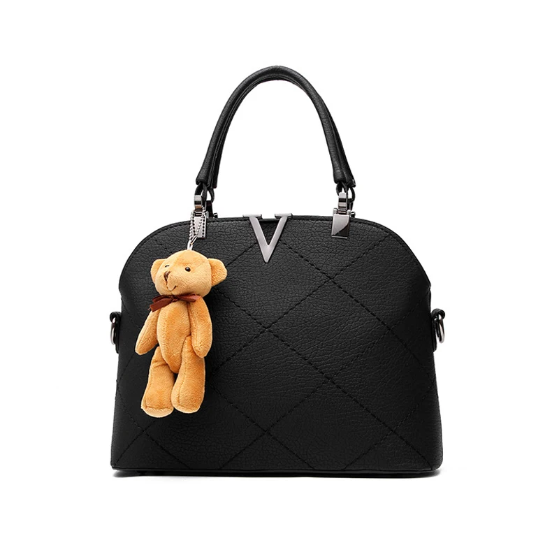 Ladies pu leather bags shell black font b handbags b font women famous brands designer sweet