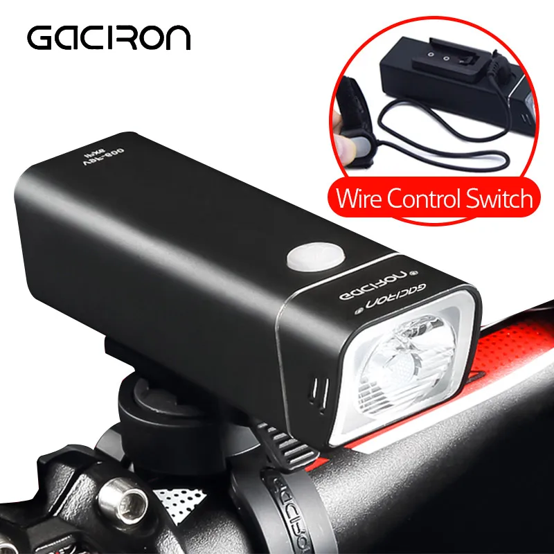 Gaciron Водонепроницаемый 600LM велосипедный головной светильник с проводом Управление USB Перезаряжаемые MTB велосипед передний светильник вспышки светильник руль светодиодный потолочный светильник