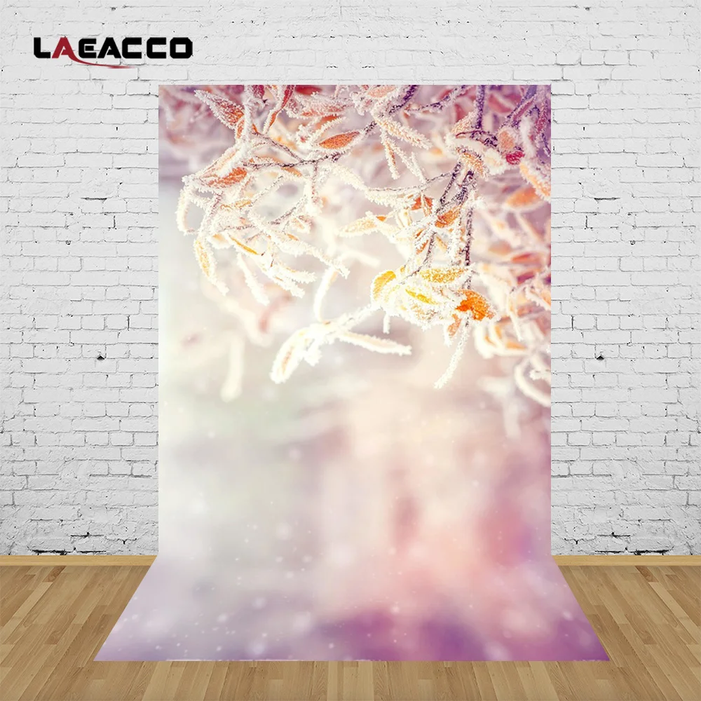 Фон для фотосъемки Laeacco с зимними снежными и холодными ветками задники нового