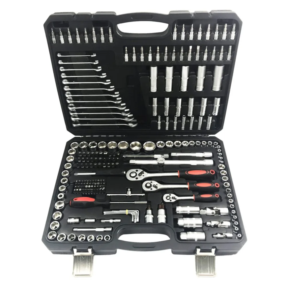 

New 215Pcs/Set Home Repair Hand Tool Professional Wrench Ratchet Screwdriver High Precision Socket Set With Carry Case