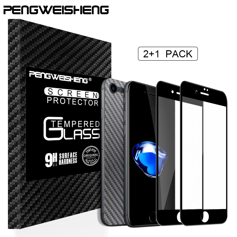 2+1pack Full Cover Screen Protector For iPhone 8 7 Plus 3D Tempered Glass For iPhone 7 8 Plus 8 3D Protector Glass Film