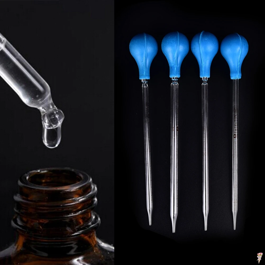 Excellent Rubber Head Glass 5ml Glass Pipettes Dropper Fluid Liquid