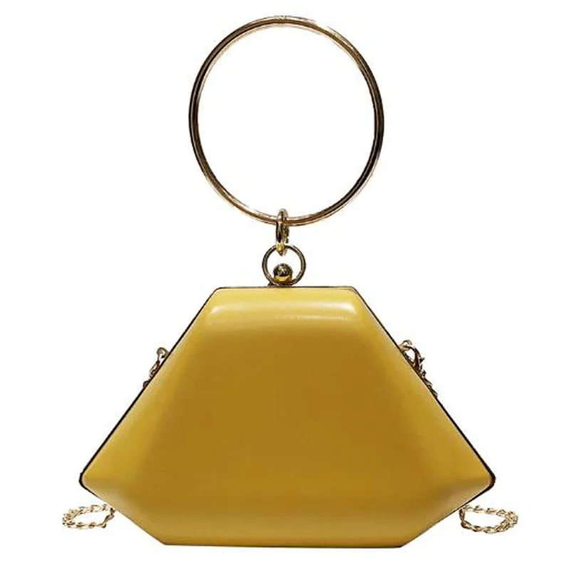 

Women'S Metal Ring Handle Shoulder Bag New Fashion Summer Box-Shaped Women'S Portable Messenger Bag