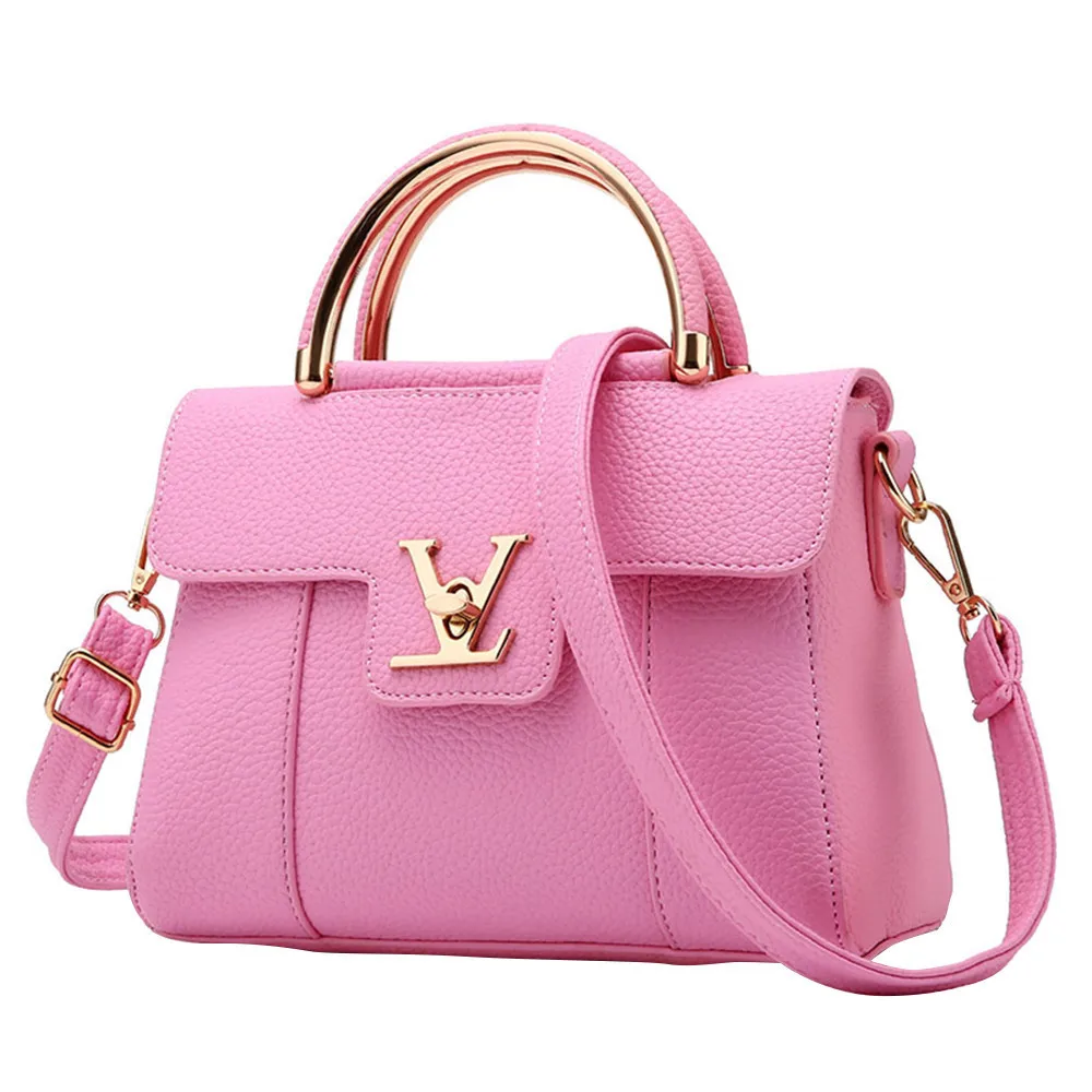 Модная женская сумка через плечо из искусственной кожи, клатч, женские сумки, брендовые сумки-мессенджеры, женская сумка - Цвет: Pink
