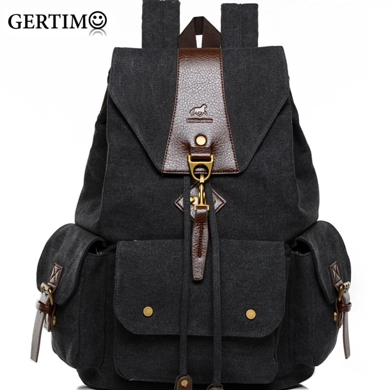 

2019 Man Vintage Canvas Backpack Male Double Shoulder Bags Casual Backpacks Bags On The Back Travel Bag ;Mochila Para Hombre