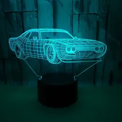 Креативный 3D ночник ужин автомобиль Феррари настольная лампа 7 цветов меняющая настольная лампа 3d лампа Новинка Светодиодные ночные огни