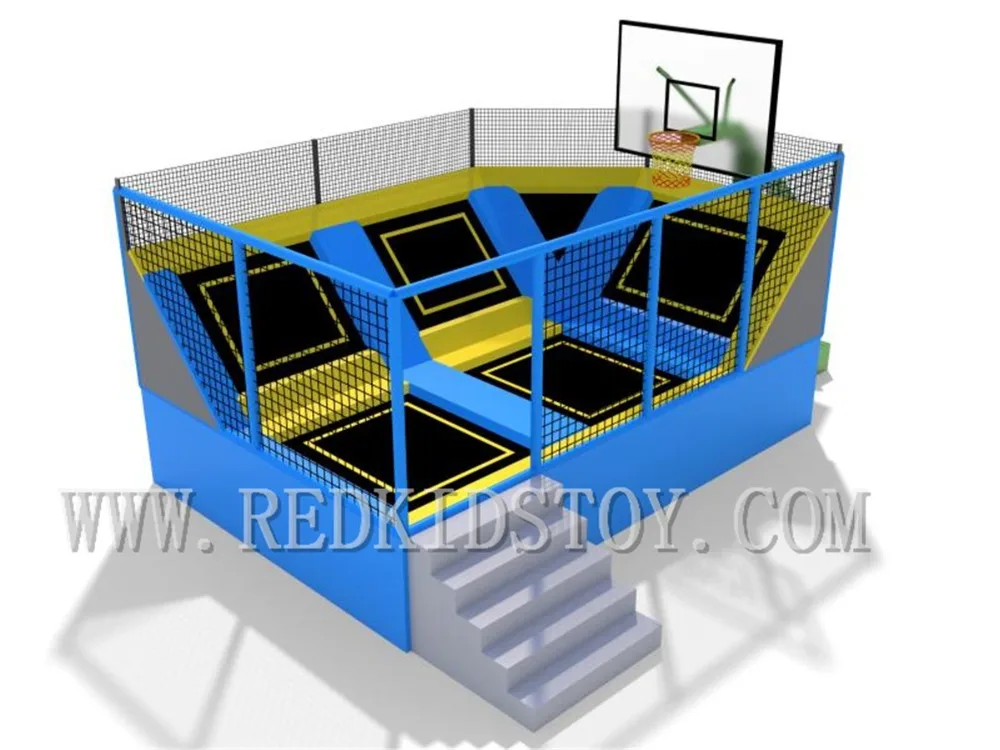 

Wholesale EU Standard Small Indoor Trampoline Park With Basketball HZ-LG060 700X450CM