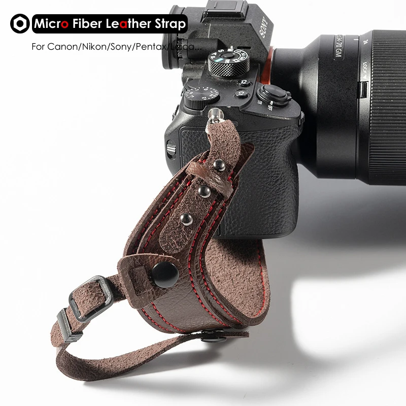 Кожаный ремешок для фотокамеры DSLR держатель ручного ремня из микрофибры