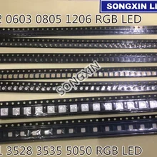 100pcs SMD светодиодный RGB лазерный диод 3528 5050 1206 0402 0603 3535 2121 светодиодный Alto Brilho многоцветный тока диода RGB Яркость 4Pin красного, зеленого и синего цвета