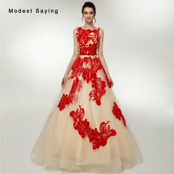 

Elegant Red and Champagne Sequined Lace Evening Dresses 2018 Formal Women Backless Beaded Party Prom Gowns vestidos de fiesta