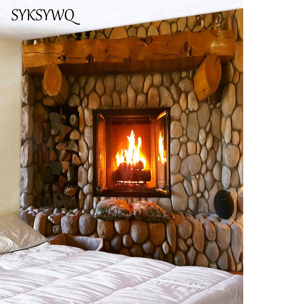  Fireplace wall tapestry hanging home decorations bedroom sheet hrow Blanket Rug Bedspread Table Clo