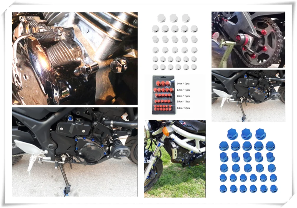 

30PCS motorcycle modeling plating nut decorative screw cap for Kawasaki ZZR600 Z900 Z650 VERSYS 1000 VULCAN S 650cc Z750 Z750S