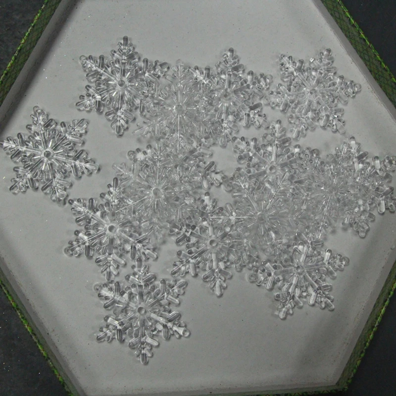 Прозрачные хрустальные акриловые рождественские украшения в виде снежинок со