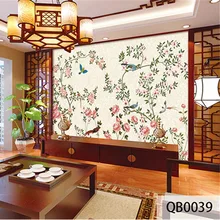 Пользовательские 3D печати DIY Ткань и текстильные обои для стен ткань жаккард белье для Гостиная фрески цветок обои птица