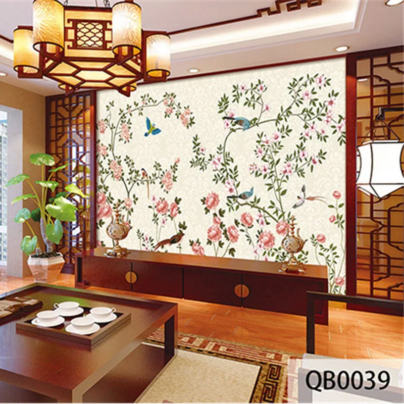 

Custom 3D Print DIY Fabric & Textile Wallcoverings For Walls Cloth Jacquard Linen For Living Room Murals Flower Wallpaper Bird