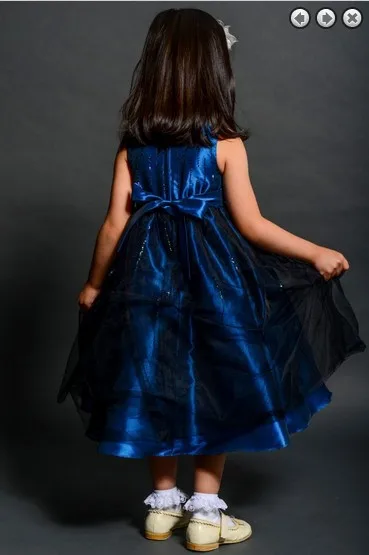 Платья с цветочным узором для девочек на свадьбу, Королевский синий цвет для вечеринок, платья для причастия, Детские Рождественские пышные платья для девочек
