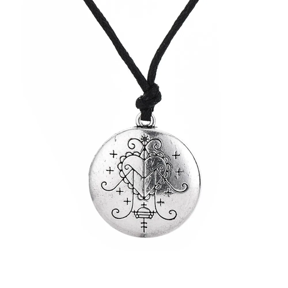 Teamer Винтаж Exilifreda симби Вуду Loa Veve кулон Сверхъестественное Амулет ожерелье талисман для мужчин