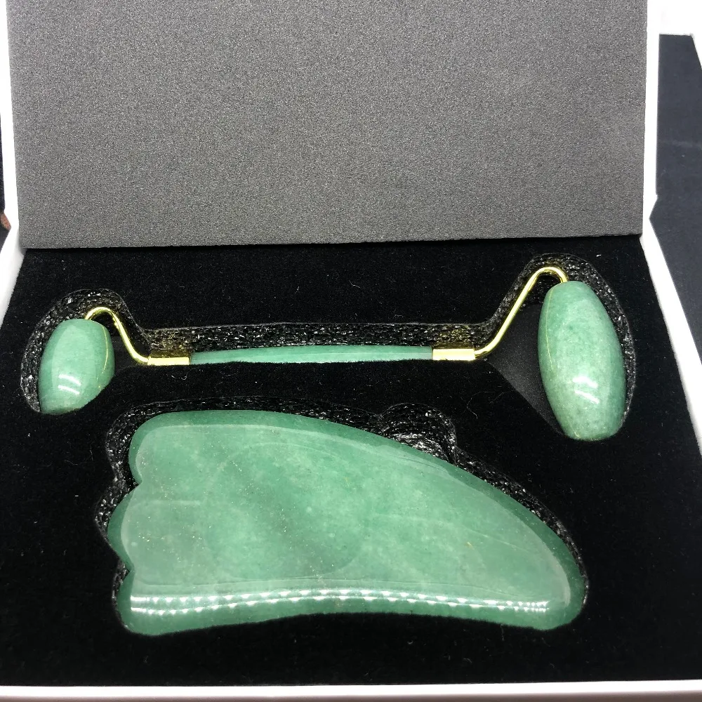 

Natural donglin jade quartz crystal massage two-piece set