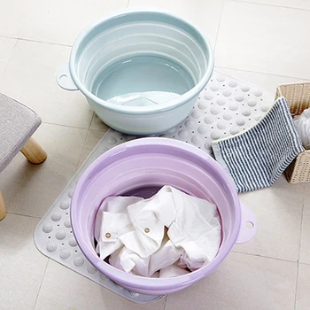 

Folding washbasin Foldable bucket kitchen organizer travel washbasin folding basin home washtub water bowl Fruit tray