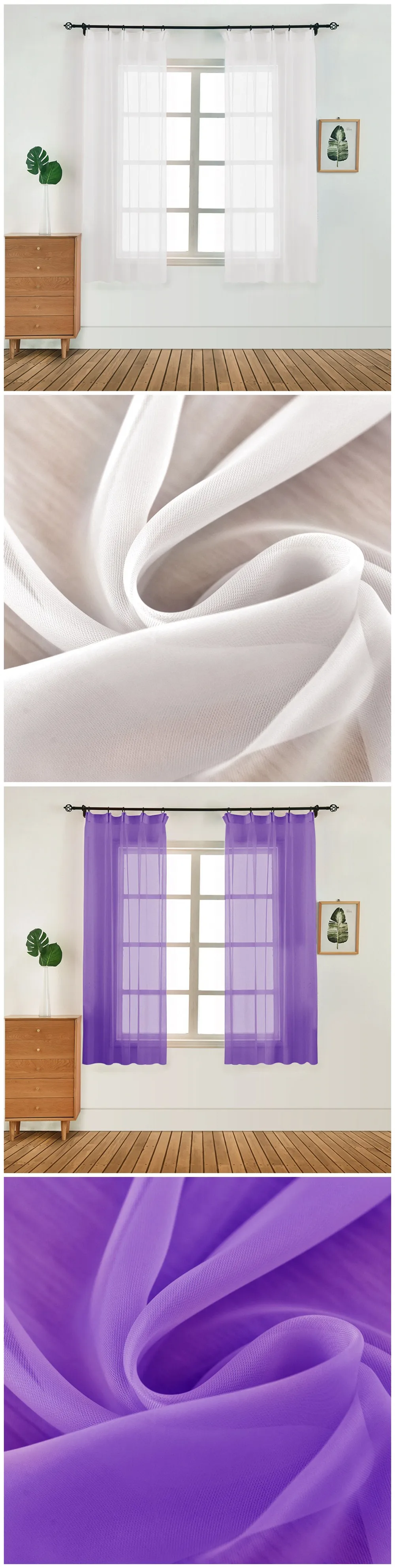 Voile NAPEARL Voile Solid Short Tulle Curtains Transparent Rainbow Drops For Kitchen Fabric Bedroom Elegant Panel All Match Curtains (1)